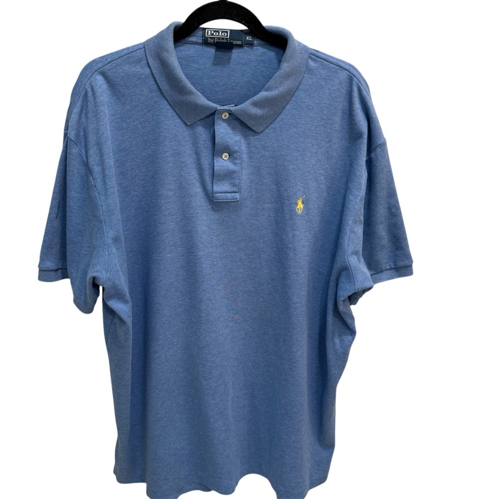 POLO RALPH LAUREN VINTAGE Polo T-Shirt 100% Cotton Size XL Blue